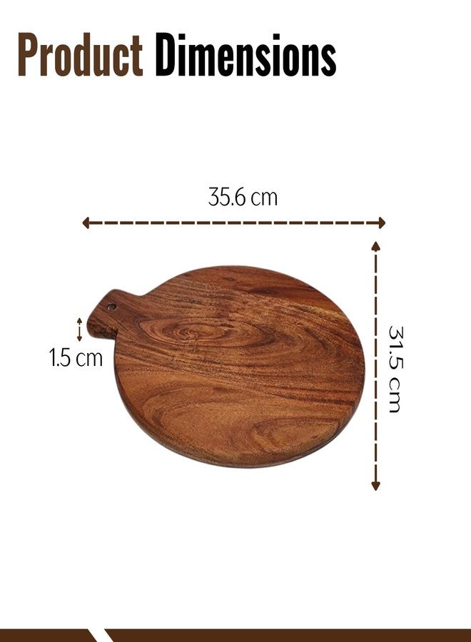 make in modern لوح تقطيع من خشب الأكاسيا بتصميم عصري - 14 × 12 بوصة | لوح تقطيع متين، قابل للاستخدام على الوجهين، مصنوع يدويًا للمطبخ والتقديم | طبق جبن ريفي، أو لوح خبز أو لحم - Image 3